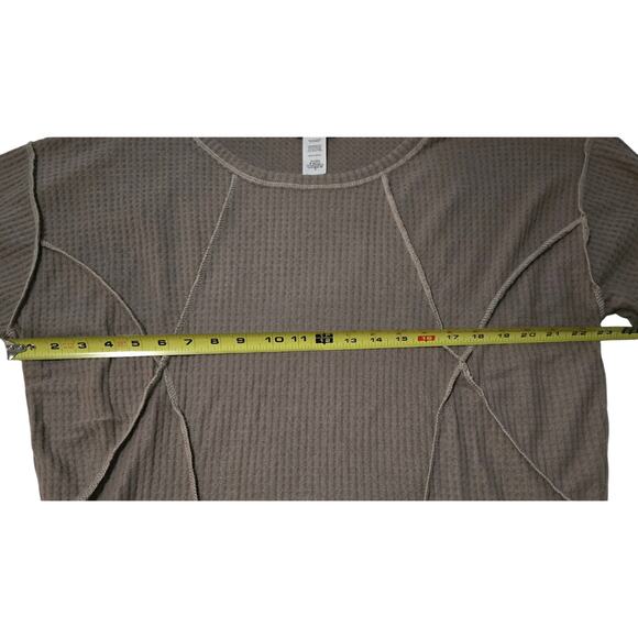 Bibi Mocha Brushed Waffle Top Size Small 3/4 Length Sleeves - Picture 11 of 12